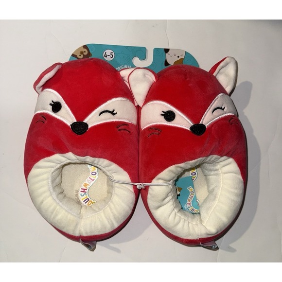Jazwares. Other - SQUISHMALLOW Kids Slippers Shoes Fifi the Fox Plush Soft Wink Red Size 4/5